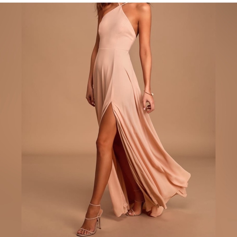 Lulu's Blush Strapless Dress